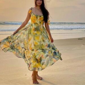 Yellow and Green Tie-Dye Dress NWT